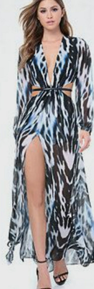 bebe Dresses & Skirts - Waste cut-out long sleeve gown